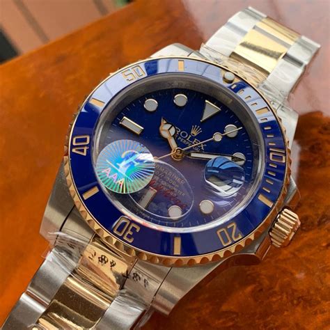 blue and gold rolex replica|pre owned men's rolex watches.